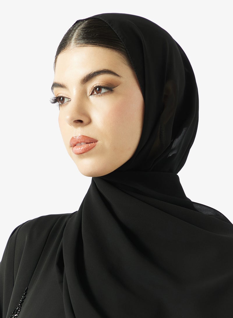 hayas closet Embellished Open Front V Neck Abaya - Image 4